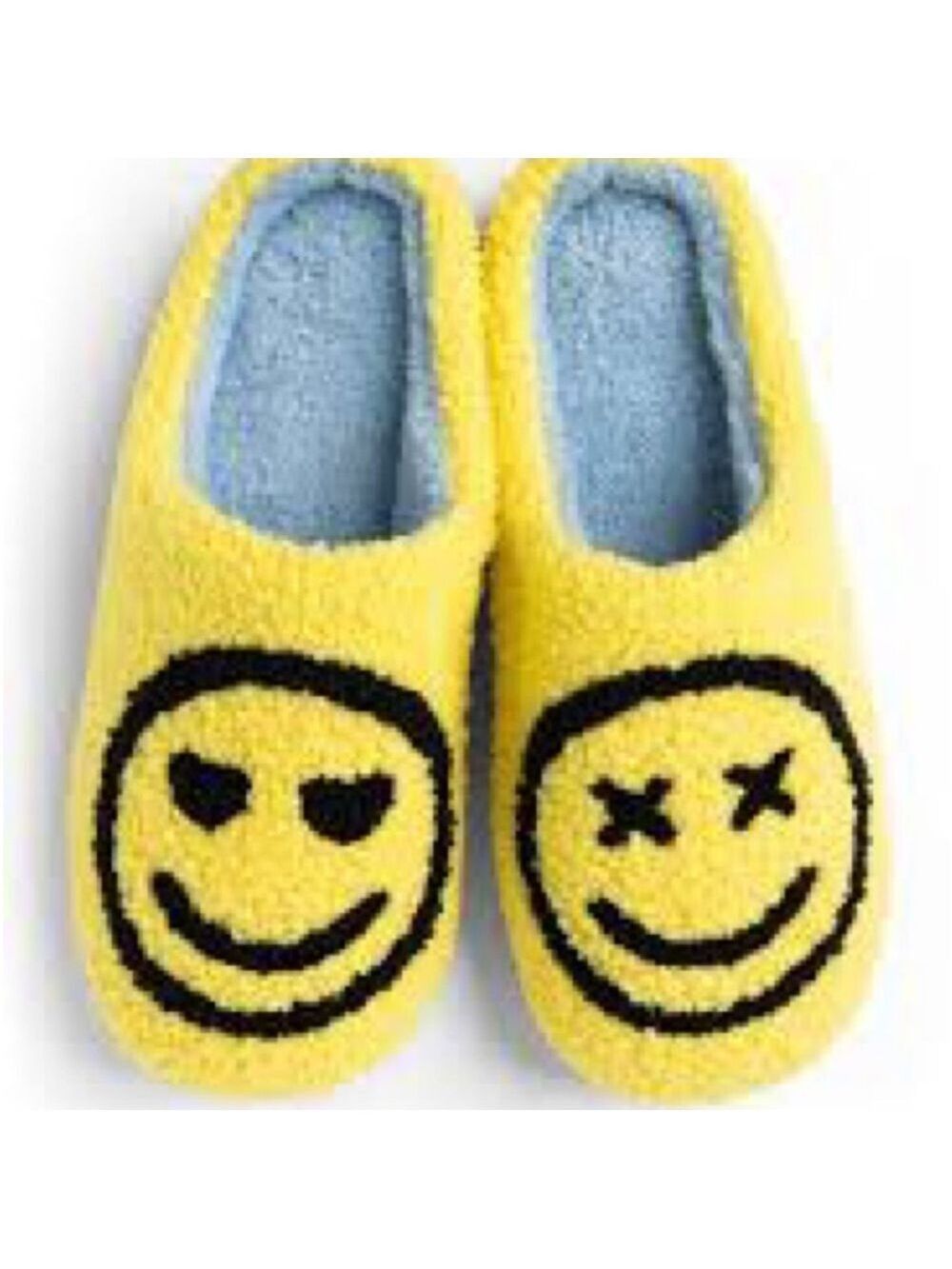 Cozy Yellow Smiley Face Womens Slippers - Picture 2 of 10
